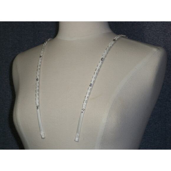 Satin Beaded Straps  spaghetti wedding bridal prom dress beaded shoulder straps - Picture 5 of 8